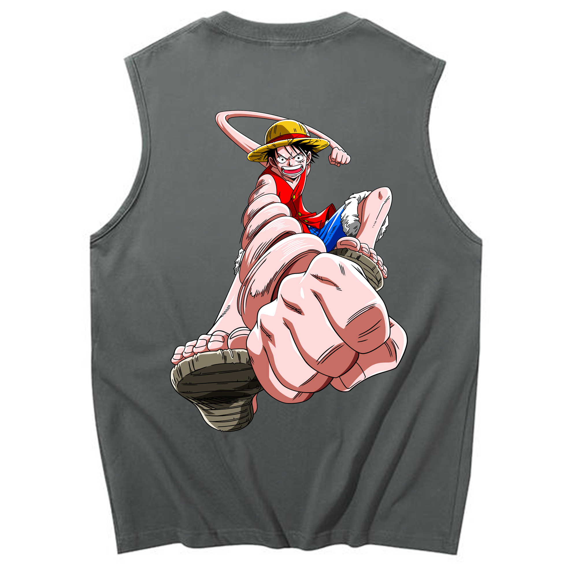 ワンピース モンキー・D・ルフィ ONE PIECE Monkey D. Luffy コットン100％タンクトップ（背面プリント）